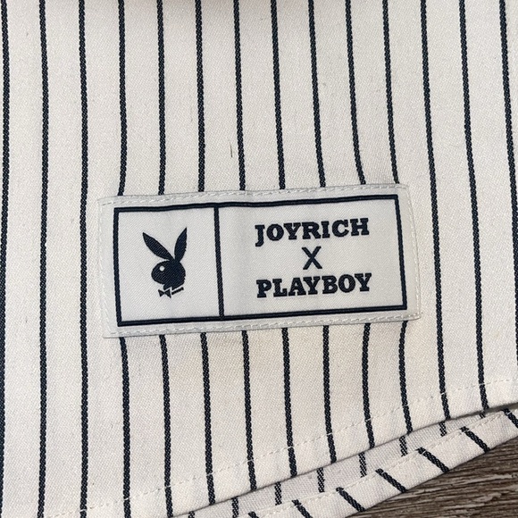 PLAYBOY joyrich baseball jersey Button Up Jersey size xs black and white bunny - Picture 3 of 10
